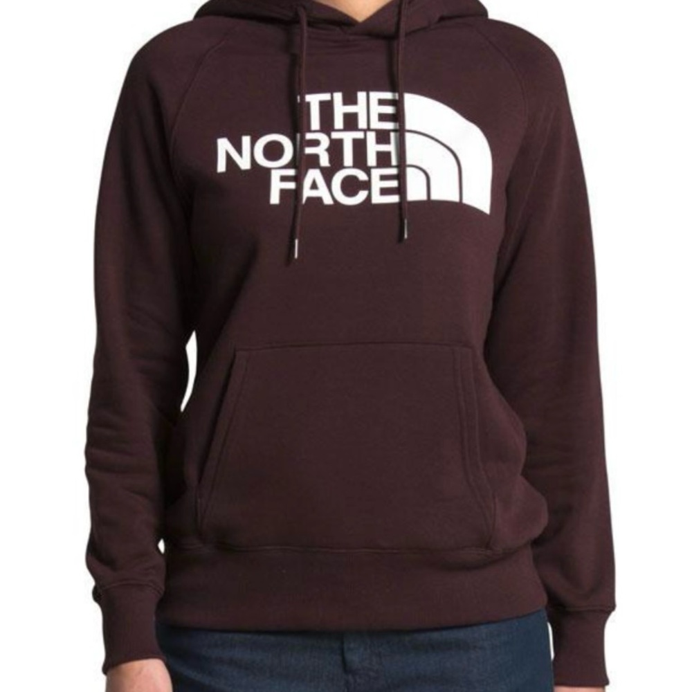 The North Face Women half dome pullover hoodie root brown size M NWT